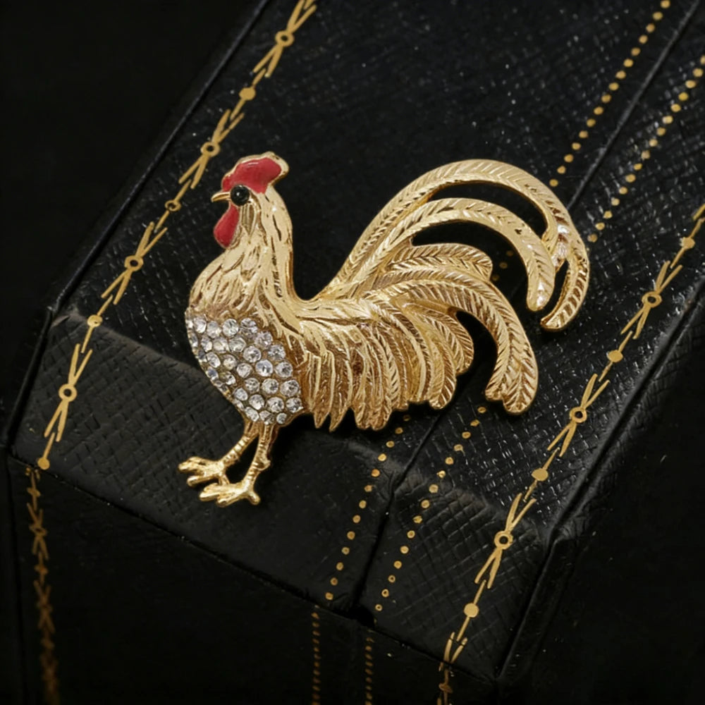 Baroque Luxury Beautiful Rooster Animal Design Brooch for Men Women, Jewelry Accessories, WeddingHolidayPartyCoupleSurpriseGift
