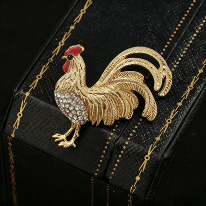 Baroque Luxury Beautiful Rooster Animal Design Brooch for Men Women, Jewelry Accessories, WeddingHolidayPartyCoupleSurpriseGift