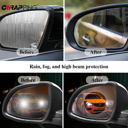 4PCS Car Rainproof Film 2 Auto Rearview Mirror 2 Side Windows Rainproof Film Waterproof Anti-fog Car Stickers for Car Accessorie