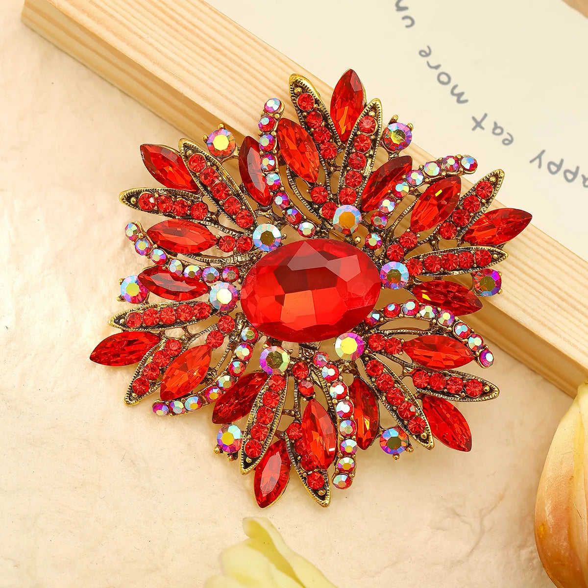 SKEDS Full Crystal Shining Boutique Flower Brooch Badges For Women Exaggerated Exquisite Decoration Pin Accessories