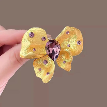 Ajojewel Crystal Rhinetone Bowknot Brooches Pin New Design Costume Jewelry Accessories Gifts
