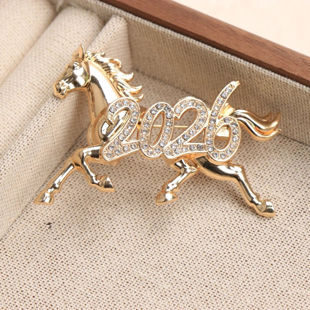 Luxury 2026 Year of the Horse Design Brooch for Men and Women, JewelryAccessories, Wedding, Holiday, Party, Couple'sSurpriseGift