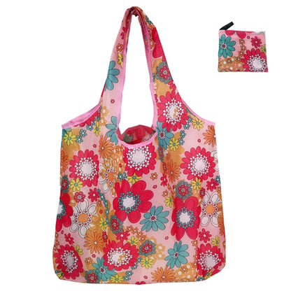 Shopping Bags Fashion Portable Various Prints and Large Capacity Convenient Nylon Easy to Fold Package Travel Essential