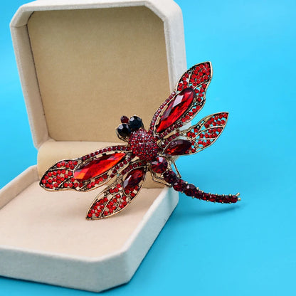 New Blue Dragonfly Bird Woman Brooch Pin Pendant Rhinestone Crystal Gifts