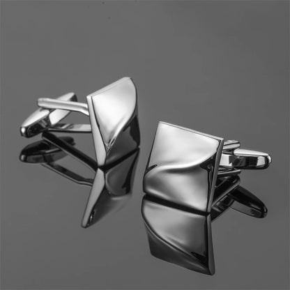 High end men's French shirt cufflinks Classic Square laser lattice wire drawing cuffs buttons business suit accessories jewelry