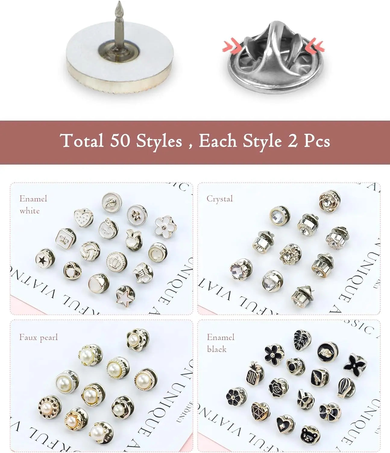 20pcs/Lot Button Brooch Prevent Accidental Exposure Buttons Brooch Badge Cufflinks Button Detachable Buttons Sewing Accessories