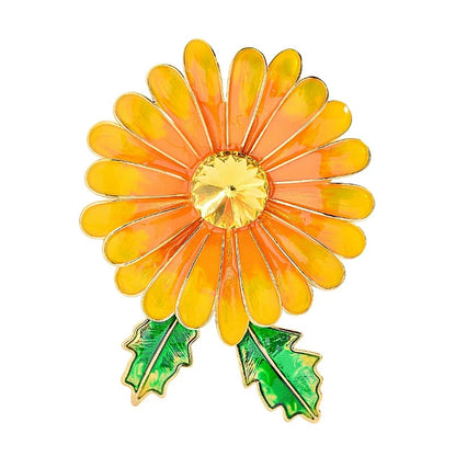 SKEDS Ladies' Exquisite Countryside Chrysanthemum Brooch Elegant Suit Accessory Coat Corsage High-End Luxury Sunflower Pin