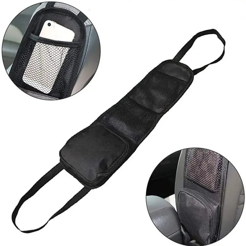 Multifunctional Zipper Storage Bag Car Side Storage Bag with Mesh Pocket for Things Holder Suitable for Cars
