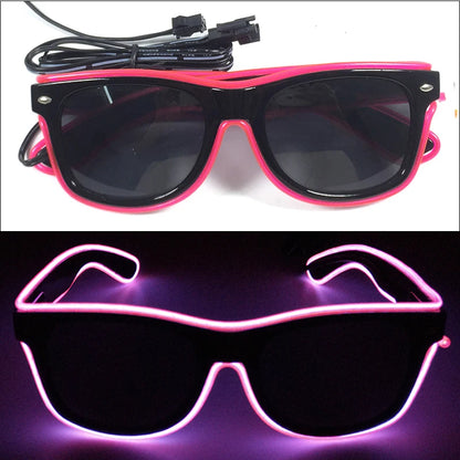 Light Up Led Glasses Neon Party Luminous Glasses EL Wire Glowing Sunglasses Novelty Gift for Adult Glow Bright Light Supplies