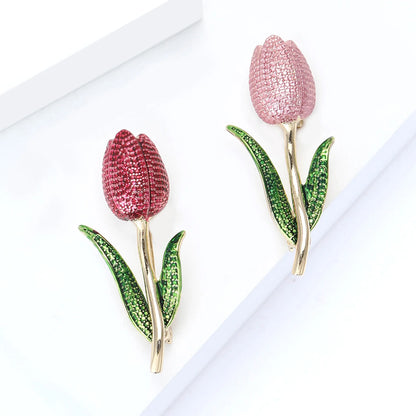 Fashion Enamel Flower Brooches for Women Unisex Plant Pins Office Casual Party Friend New Gifts Jewelry Accessories Decoration