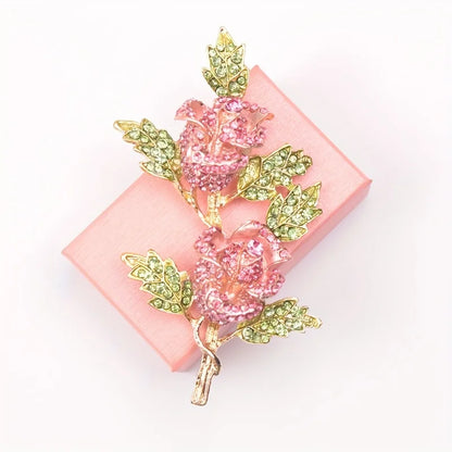 women exaggerated rose flower brooch luxury party wedding jewelry pins gift