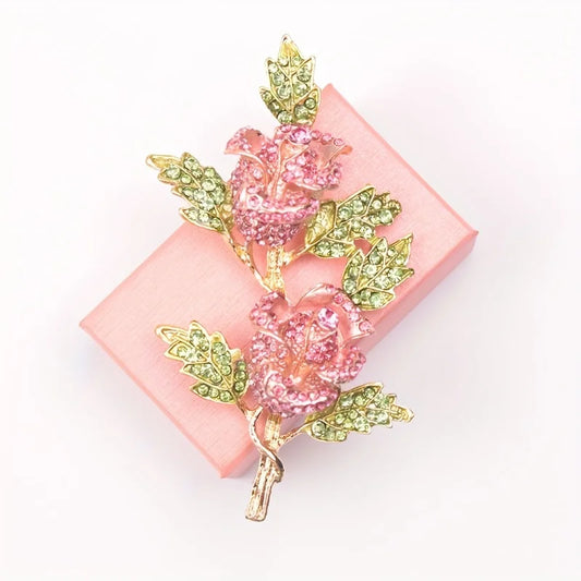 women exaggerated rose flower brooch luxury party wedding jewelry pins gift
