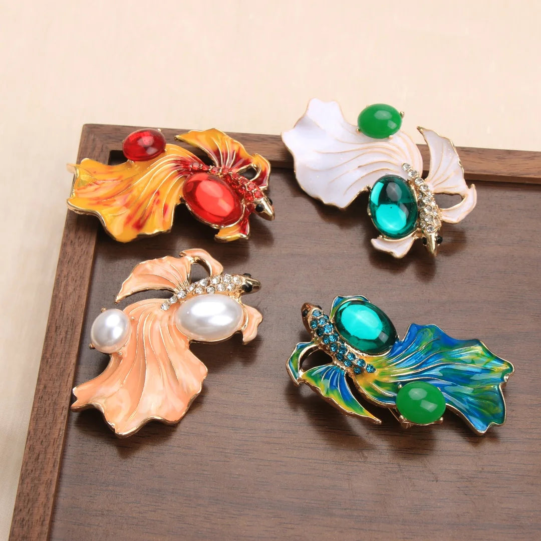 Baroque Luxury Beautiful Fish Design Brooch for Men and Women, JewelryAccessories, Wedding, Holiday, Party, Couple'sSurpriseGift