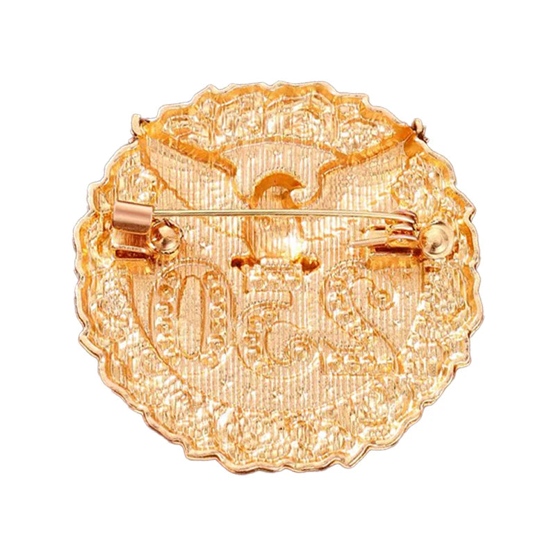Wuli&baby 250 Independence Day Brooches For Women Unisex Rose-flower Eagle Party Office Round Brooch Pin Badge Fashion Gifts
