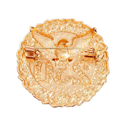 Wuli&baby 250 Independence Day Brooches For Women Unisex Rose-flower Eagle Party Office Round Brooch Pin Badge Fashion Gifts