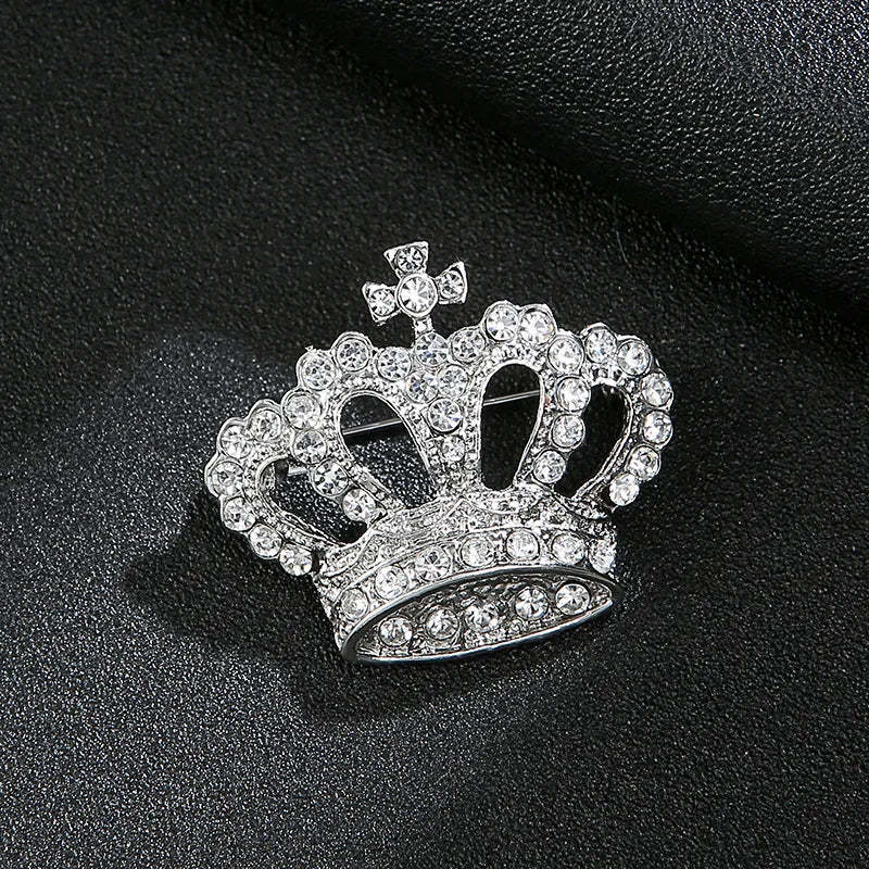Crown Chain Brooch Vintage Tassel Crystal Brooch Temperament Rhinestone Lapel For Women Dress Mens Shirt Suit Set Collar Jewelry
