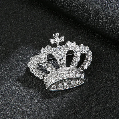 Crown Chain Brooch Vintage Tassel Crystal Brooch Temperament Rhinestone Lapel For Women Dress Mens Shirt Suit Set Collar Jewelry