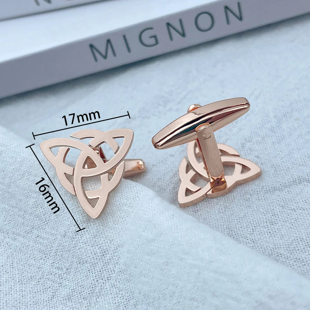 Men's Cufflinks Triangular Cuff Links Silvery Suit Shirt Cufflink for Men Stainless Steel Jewelry Accessories Retro Party Gifts