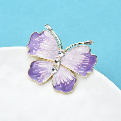 Wuli&baby Beautiful Enamel Butterfly Brooches For Women Unisex 2-color Insects Party Office Brooch Pins Gifts