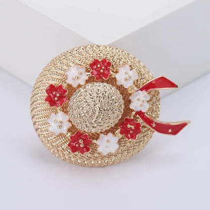 Luxury Rhinestone Sun Hat Brooches for Women Unisex Clothing Pins Necklace Event Party Backpack Fashion New Yea Gifts Decoration