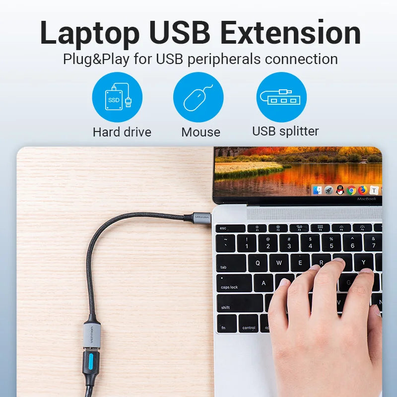 Vention USB C OTG Adapter USB A to Type C Adapter Cable USB3.0 2.0 5Gbps Data Adapter Type-C Converter for MacBook Pro Xiaomi 17