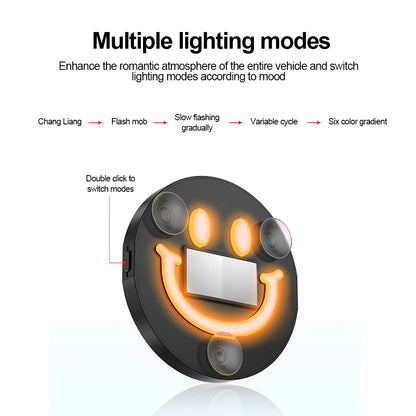 KEBIDUMEI 300mAh Smile Ambient Light Solar Powered Neon Light Car Decoration Rear Windshield Atmosphere Lights Car Accessories
