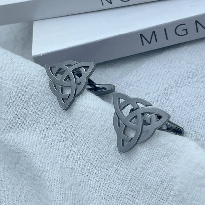 Men's Cufflinks Triangular Cuff Links Silvery Suit Shirt Cufflink for Men Stainless Steel Jewelry Accessories Retro Party Gifts