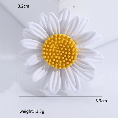 Enamel Sunflower Brooches for Women Unisex Pearl Flower Botanical Pins Banquet Party Backpack Gifts Jewelry Accessories