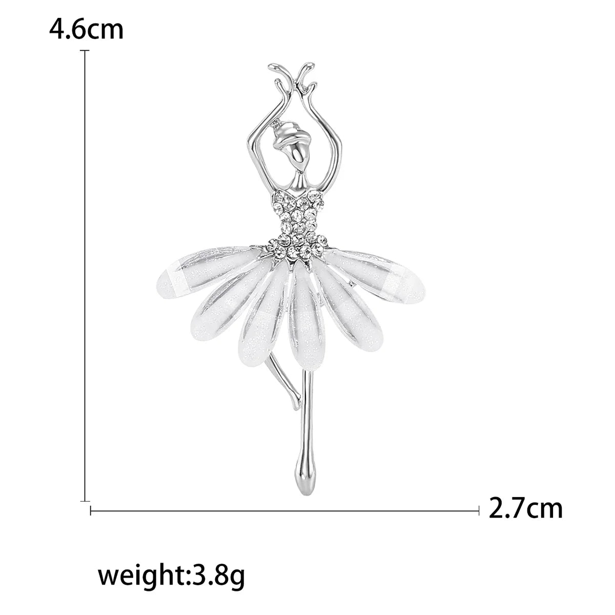 Rhinestone Ballerina Brooches for Women Acrylic Elf Pins Pearl Girls Accessories Office Party Friend Gifts
