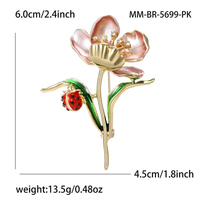 Beaut&Berry Luxury Enamel Lotus Flower Brooches for Women Unisex Plant Pins Casual Party Jewelry Accessories Gifts Decoration