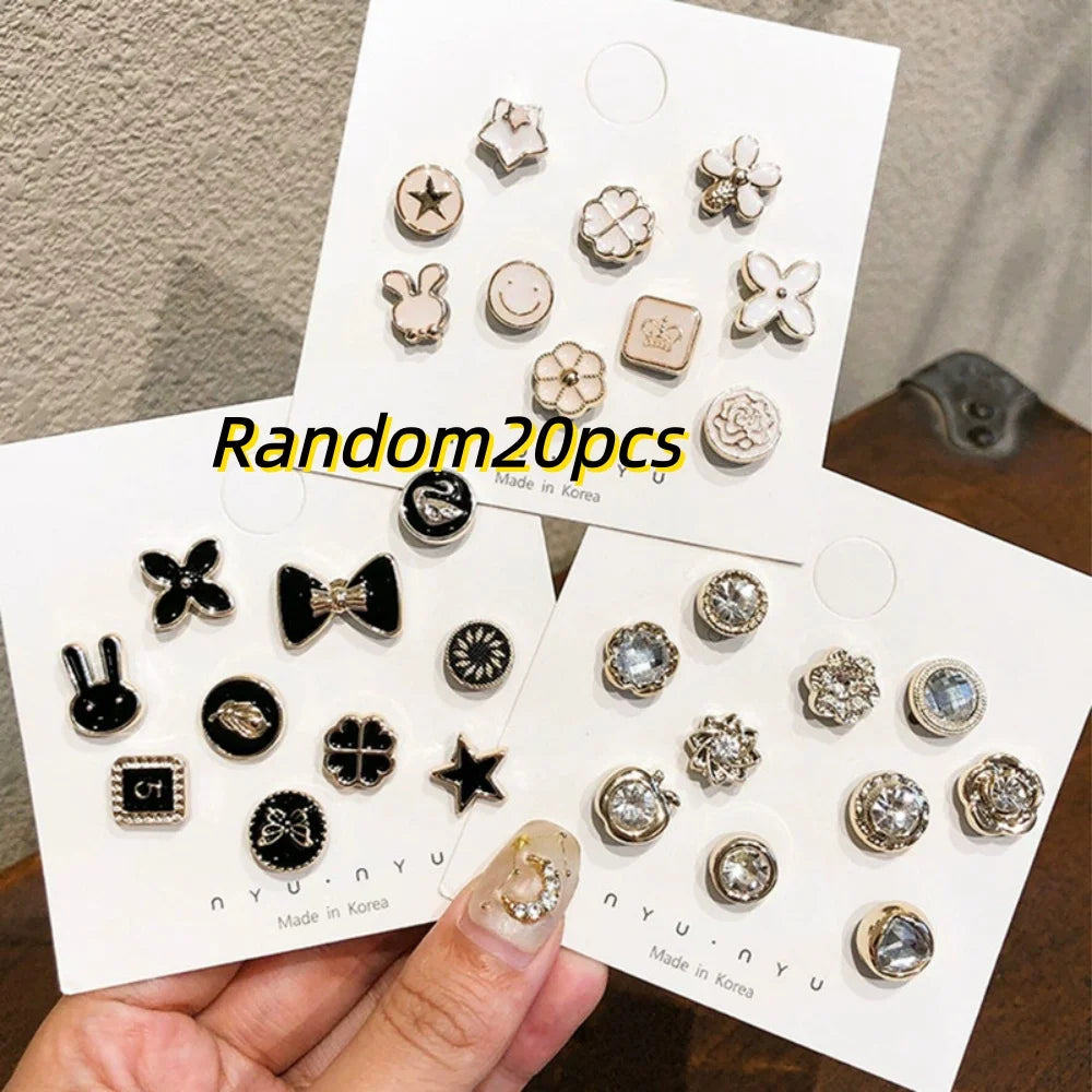 Multi-Pack Mixed Style Anti-exposure Brooch Set, Exquisite Versatile Style, Suitable for Clothing Fixing / Neckline Security / D