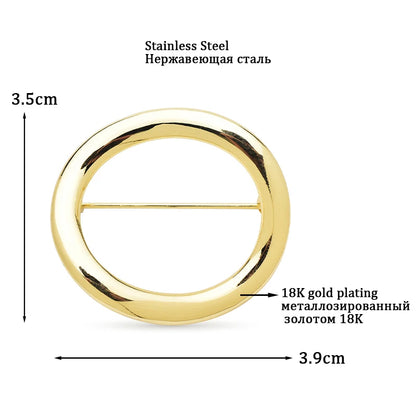 Wuli&baby Alloy Circle Brooches For Women Unisex 2-color Simple Style Party Office Brooch Pins Gifts