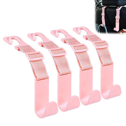 4Pcs Car Hook For Car Rear Seat Back Hooks Headrest Hanger Clip Universal Adjustable Holder Storage Car Interior Accessories
