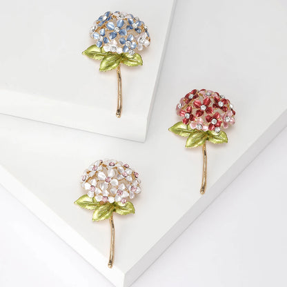 Beaut&Berry Luxury Enamel Flower Brooches for Women Unisex Plant Pins Multi-color Available Casual Party Accessories Gifts