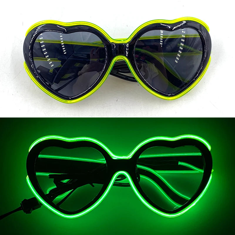 Light Up Led Glasses Neon Party Luminous Glasses EL Wire Glowing Sunglasses Novelty Gift for Adult Glow Bright Light Supplies
