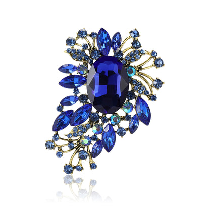 Beaut&Berry Luxury Crystal Glass Brooches for Women Rhinestone Flower Pins Friends Party Gifts Banquet Jewellery Accessories