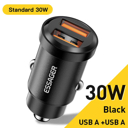 Essager USB C Car Charger 45W 5A Quick Charge 4.0 QC PD 3.0 SCP USB Type C Fast Charging For iPhone14 13 Huawei Samsung Xiaomi