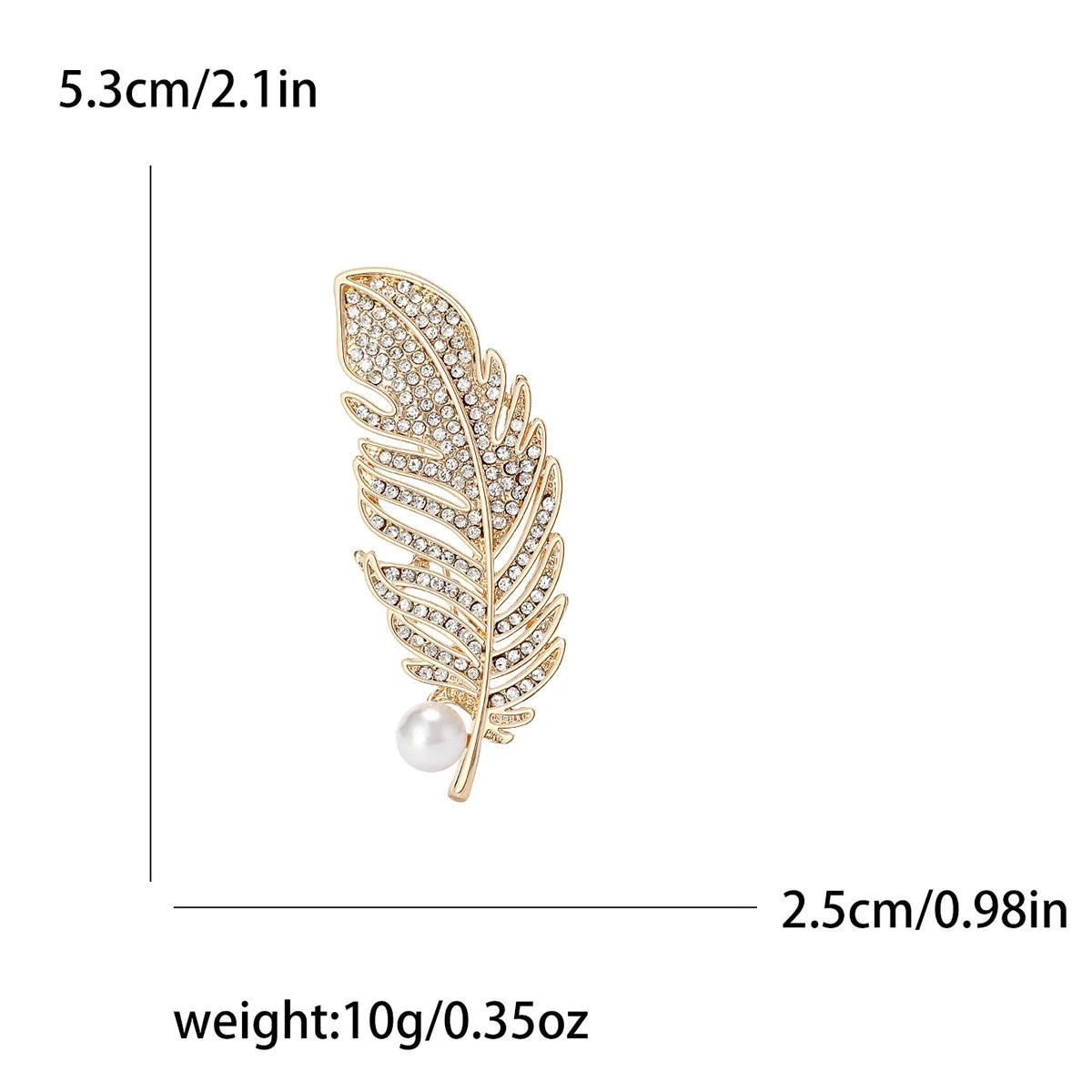 Luxury Crystal Feather Pearl Brooches Metal Suit Pins Fashion Clothing Accessory Jewelry For Women Men Wedding Bridal Party
