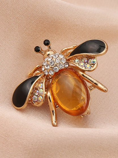 1 piece of women's European and American trendy little bee pearl brooch for fashionable dressing, banquet, party, holiday gift