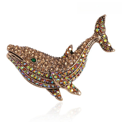 Baroque-style Luxury Whale Animal Design Brooches for Men and Women, Jewelry and Accessories, Wedding, Holiday, and Party Gifts