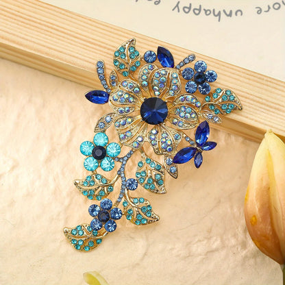 Luxury Full Crystal Exaggerated Broocch Badges For Women Men Elegant Rhinestone Waterdrop Pin  Lady Clothing Coat Corsages