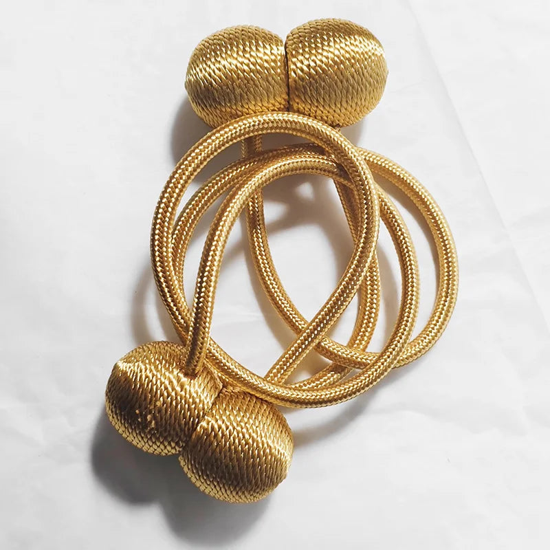 2pcs curtain tiebacks, a pair set, magnetic ropes, light luxury magnetic curtain buckles.