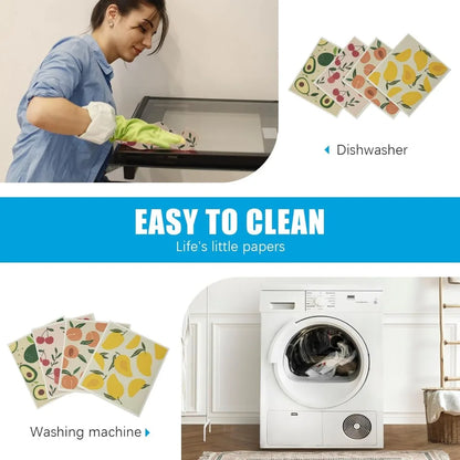 4 Pcs Swedish Dishcloths Eco-Friendly Reusable Kitchen Wipes Absorbent and Quick Drying Swedish Sponge Cloths for Efficient