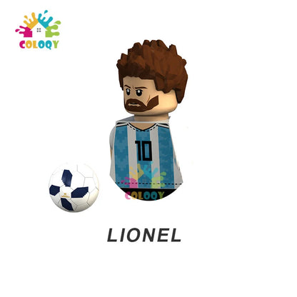 Kids Toys World Famous Football Stars Building Blocks Sport Player Mini Action Figures Golden Cup Toys For Boys Birthdays Gifts