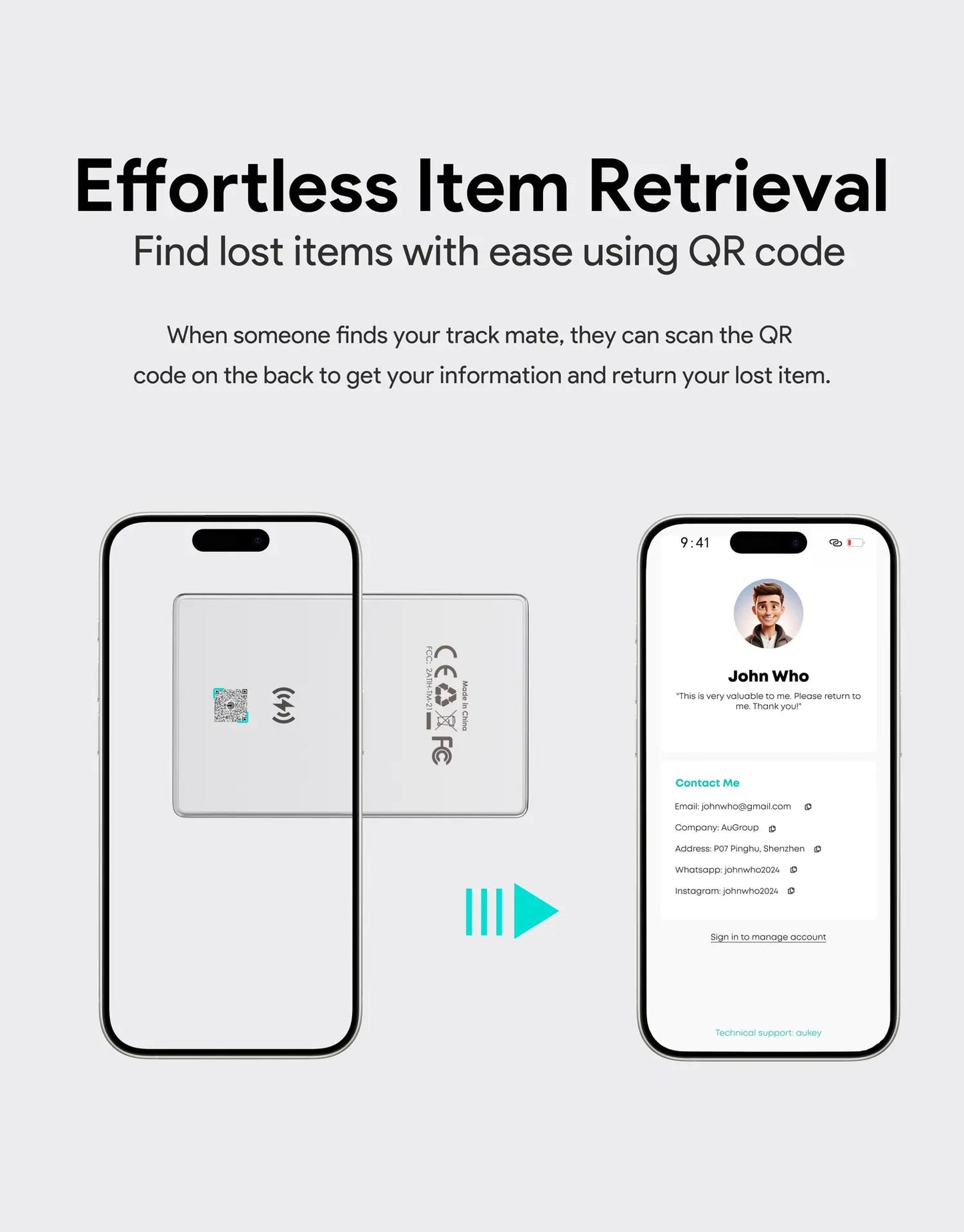 AUKEY TM-10 Track Mate 1 Smart Bluetooth Tracker