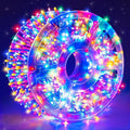 300 LED Colorful Fairy String Lights, 9m Green Wire, Battery-Operated, IP44 Waterproof with Timer for Christmas Decor (Batteries Not Included)