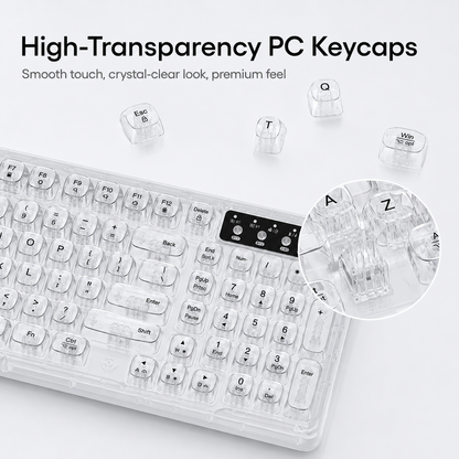 Tri-Mode Wireless Mechanical Keyboard, Bluetooth 5.0/2.4G/USB-C, 96% Layout RGB Backlit Keyboard, Hot Swappable Quiet Switch, Programmable Keys, Multi-Device for PC Mac iOS Android,Nebula Purple