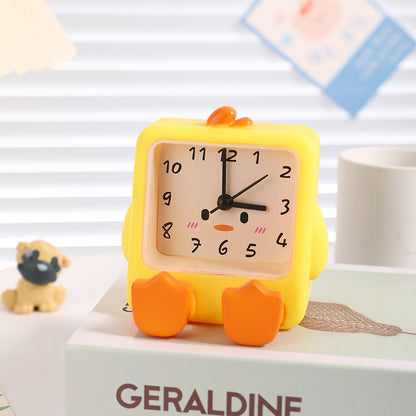 Adorable Cartoon Animal Alarm Clock - Silent Quartz Movement, Loud Alarm, Battery Operated(Yellow)
