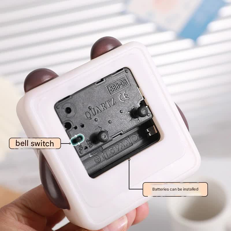 Adorable Cartoon Animal Alarm Clock - Silent Quartz Movement, Loud Alarm, Battery Operated(Yellow)