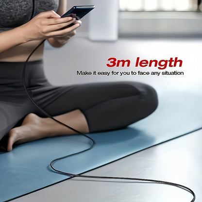 1pc USB Type C cable for fast and safe charging is suitable for Samsung, Redmi, OnePlus mobile phone charging cables, with a length of 3m